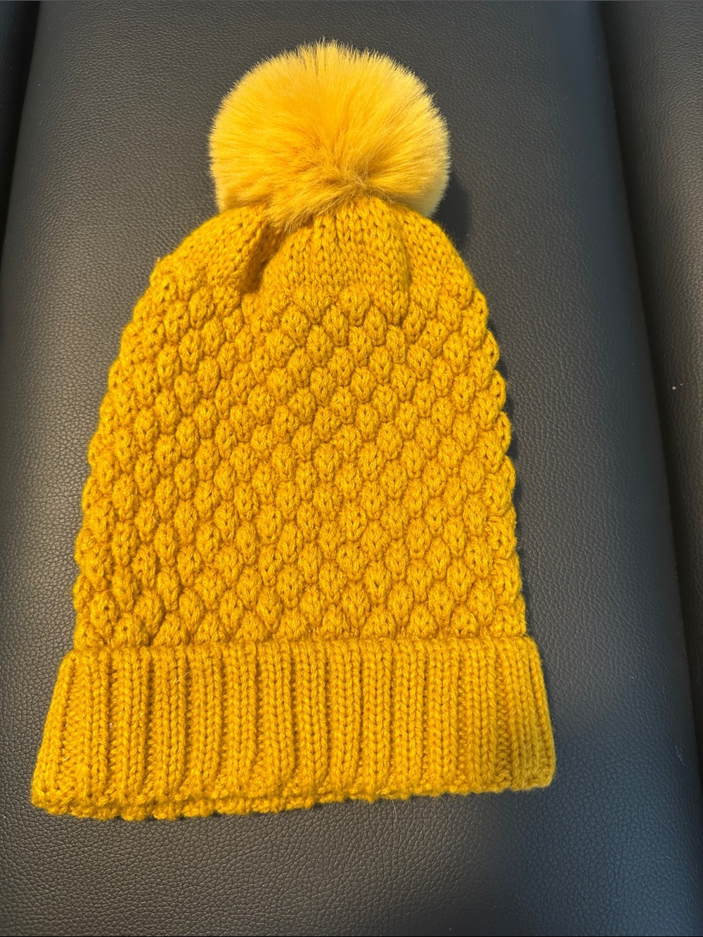 Knit Pom Beanie - Yellow